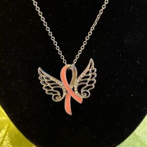 NWOT Breast Cancer Ribbon Necklace.